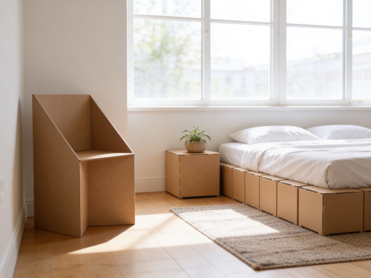 Cubos de cartón para home staging