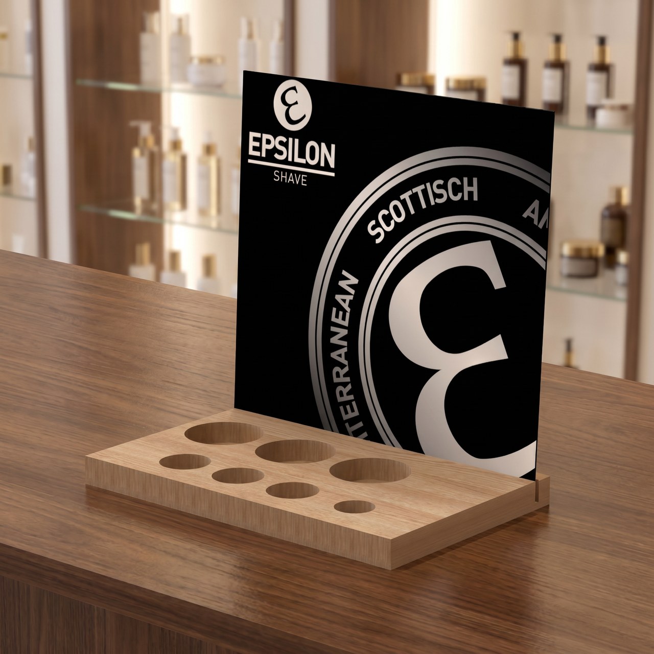 Expositor en madera para cosmética