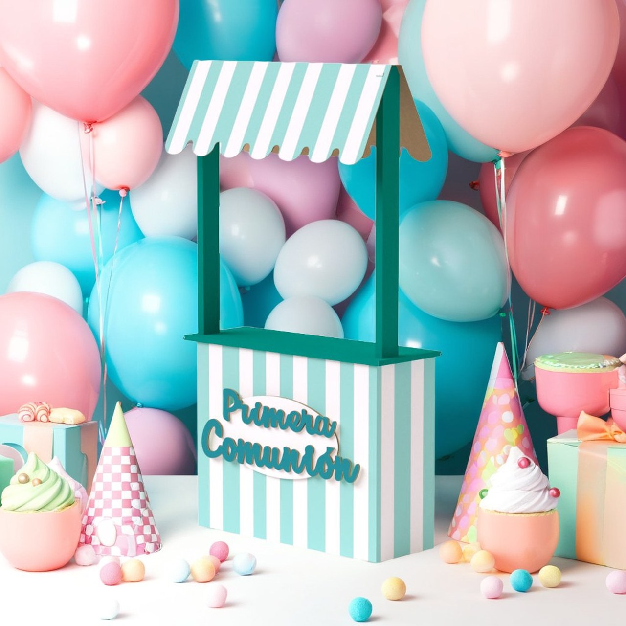 Candy bar de cartón para comunión