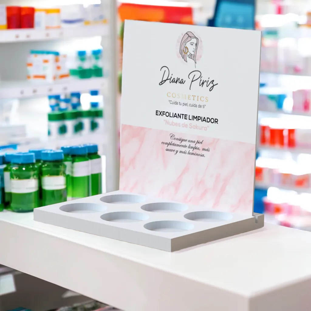 Display de PVC en una farmacia