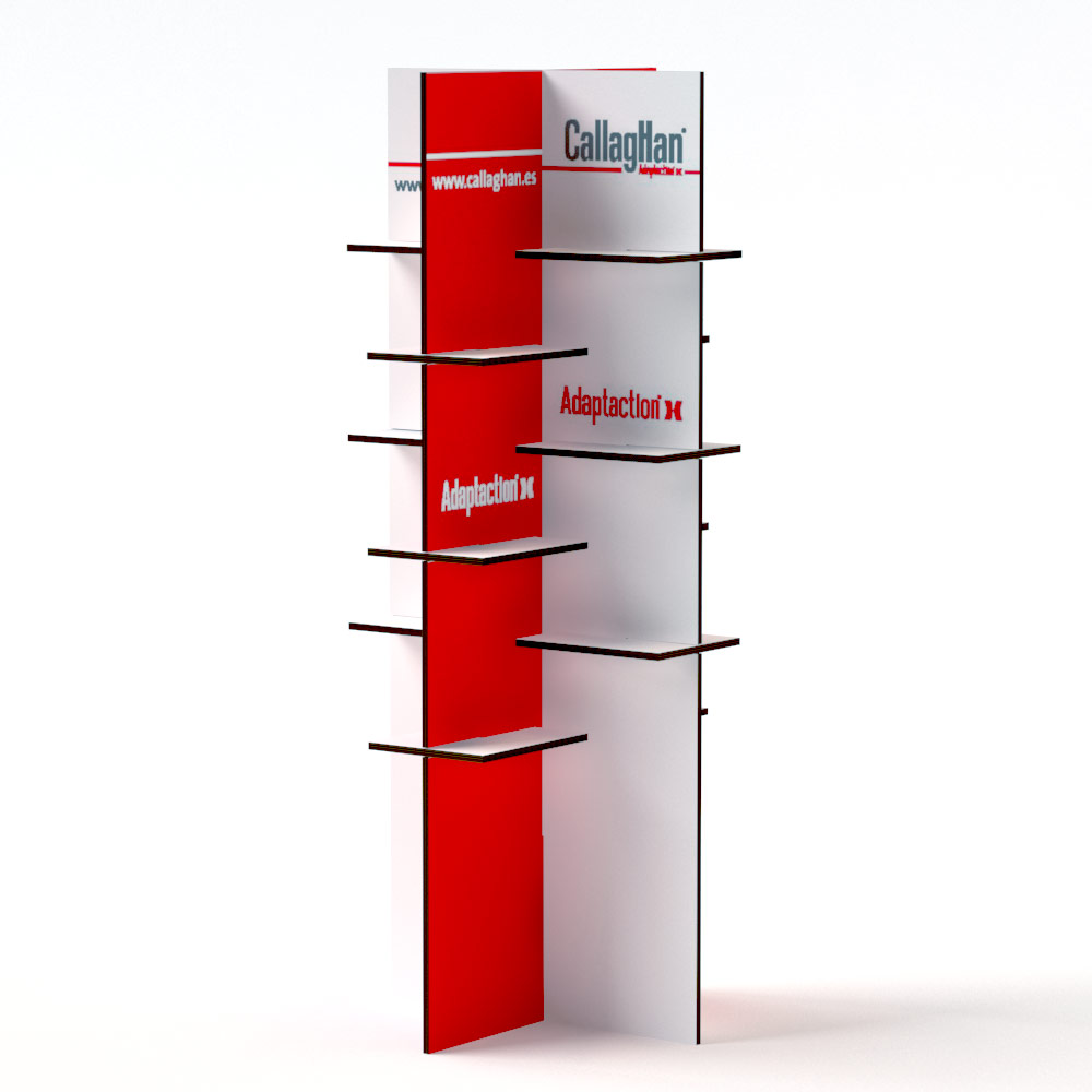 Mueble expositor de cartón para calzado