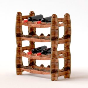 Botellero de vino de cartón apilable (Pack de 3)
