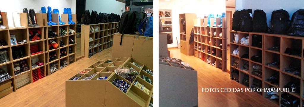 Tienda con muebles de cartón en Ávila