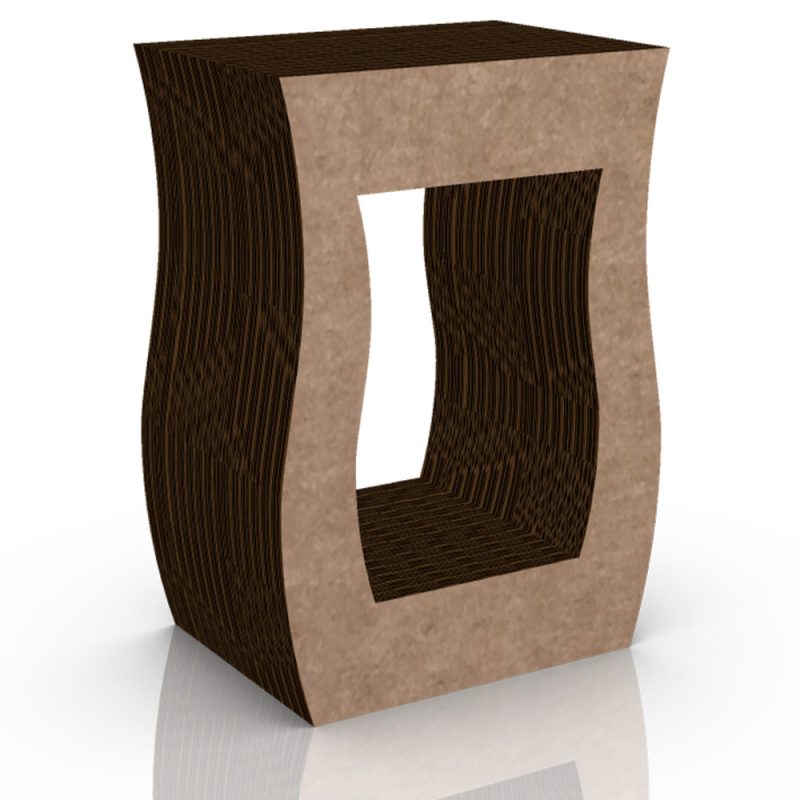 mueble de cartón con forma