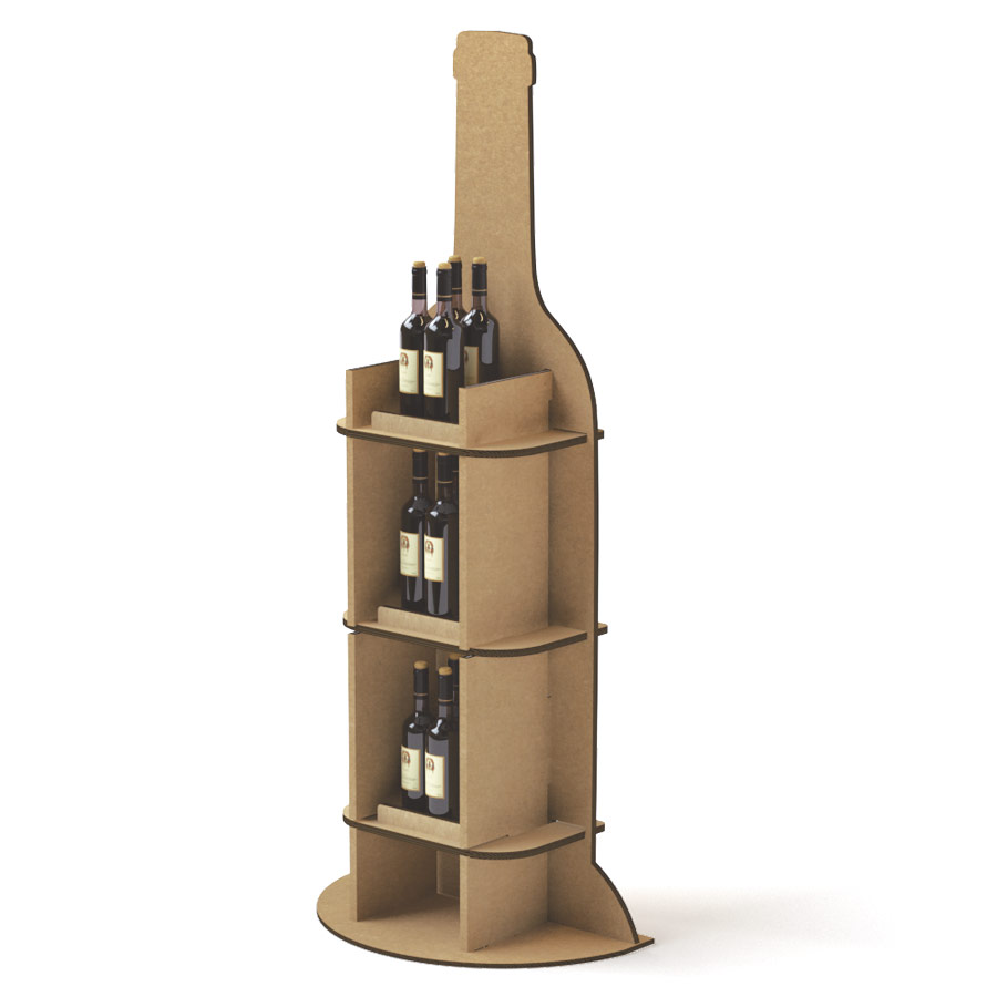 Expositor vino de cartón reciclado