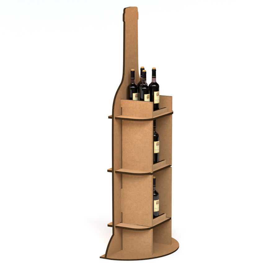 Présentoir à vin en carton recyclé