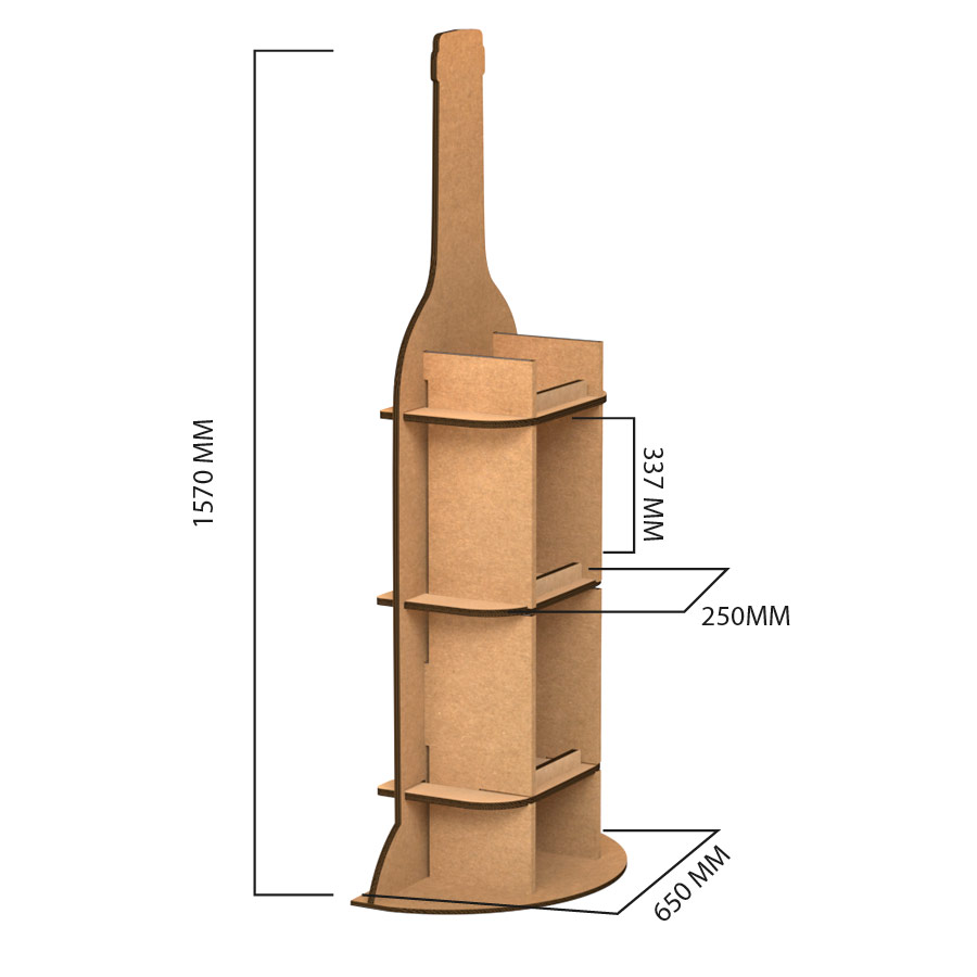 Présentoir à vin en carton recyclé