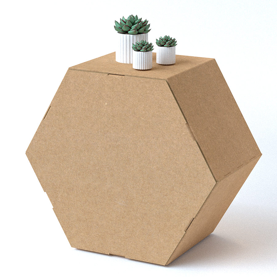 Tarima de cartón hexagonal exposiciones