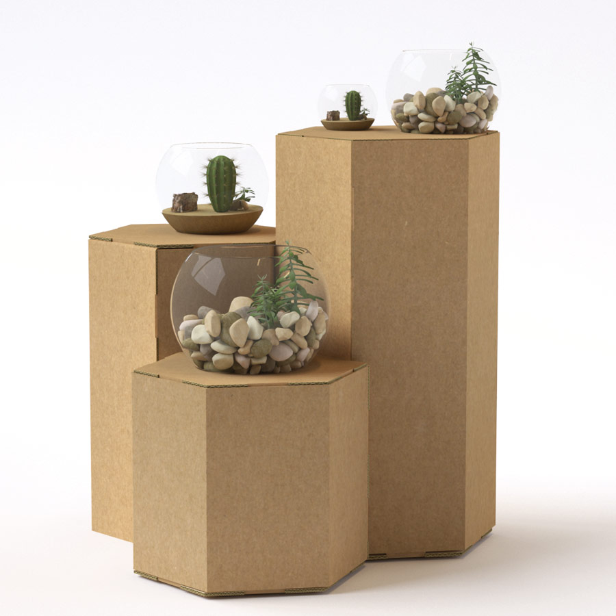 Hexágonos de cartón decoración diseño