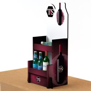 Expositor de cartón para botellas de mostrador (pack de 3)