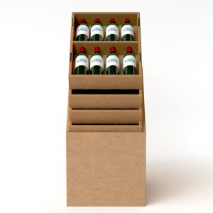 Palet de cartón Box para vino con bandejas apilables