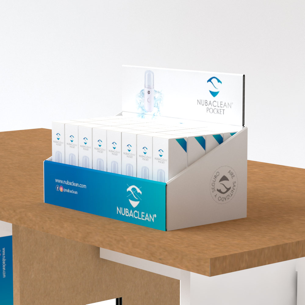 Expositor de sobremesa de cartón personalizable (pack de 10)