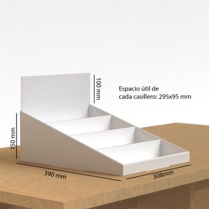 Expositor de mesa de cartón en escalera (pack de 10)