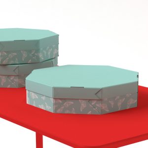 Caja de cartón octogonal decorativa (pack de 4)