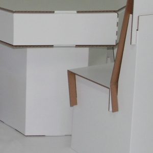 Mesa de cartón hexagonal ambientes