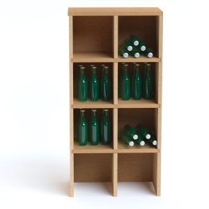 Estantería de cartón modular doble