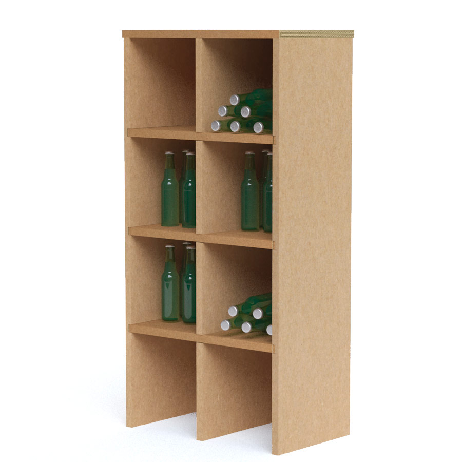 Estantería de cartón modular doble
