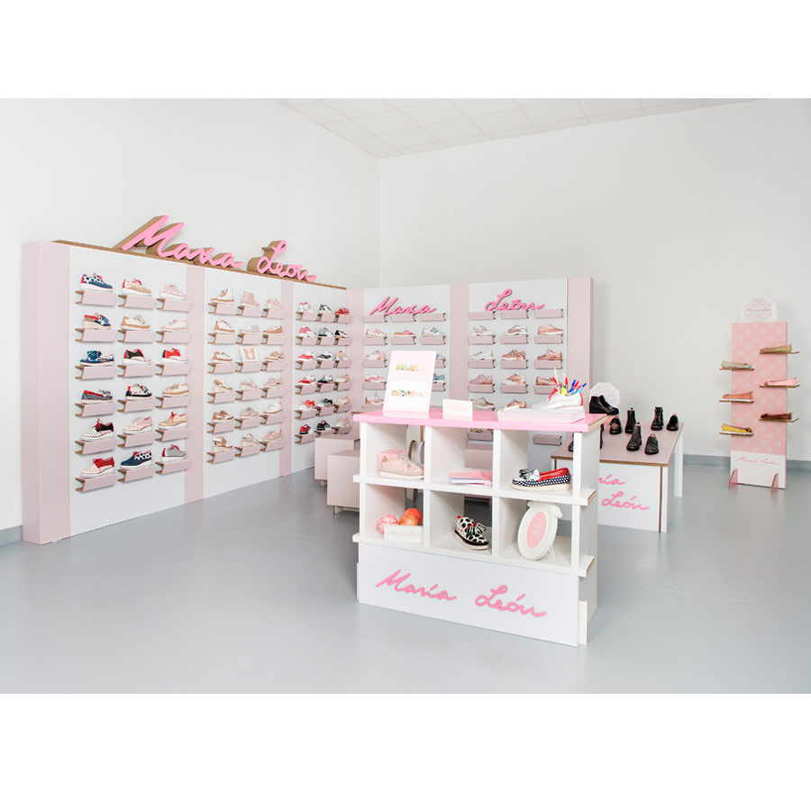 Stand de cartón Pop-Up para calzado