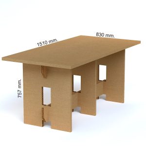 Mesa de cartón resistente para eventos