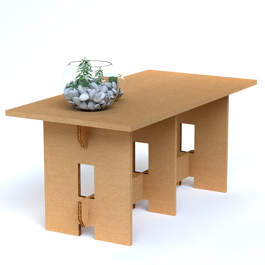 Mesa de cartón resistente para eventos