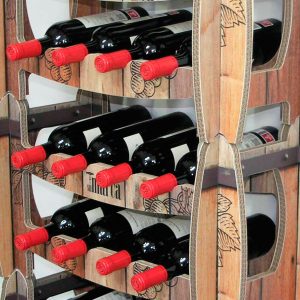 Botellero de vino de cartón apilable (Pack de 3)