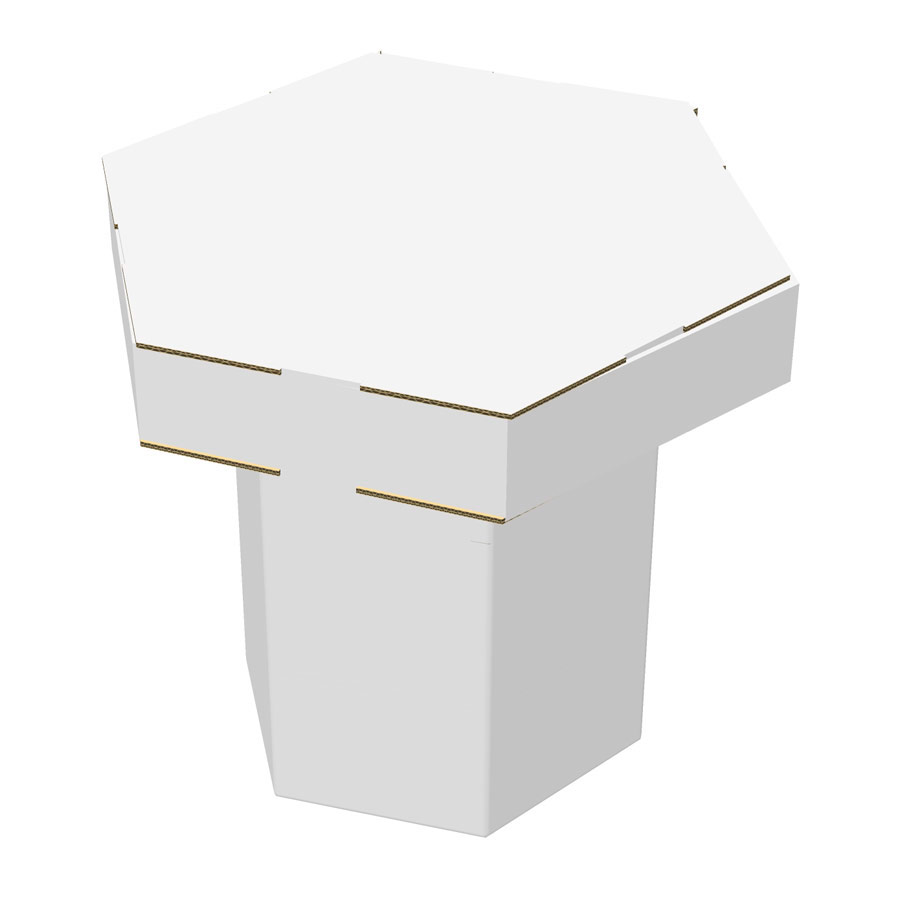 Mesa de cartón hexagonal ambientes