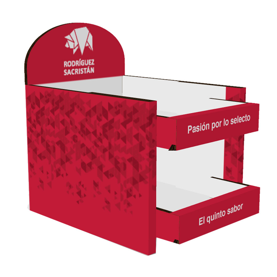 Expositor de mostrador de cartón para embutidos (pack de 4)