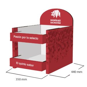 Expositor de mostrador de cartón para embutidos (pack de 4)