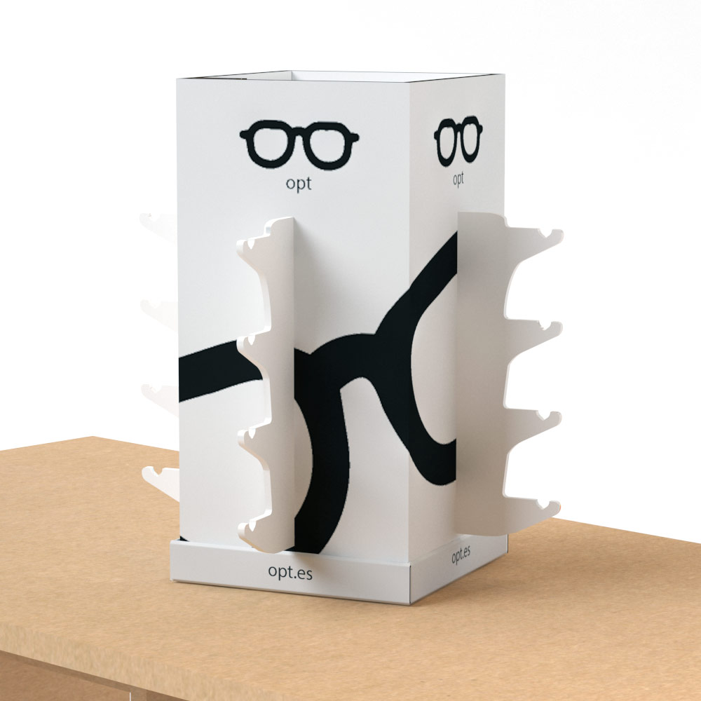 Expositor giratorio de cartón para gafas (pack de 20 unidades)