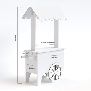 Carrito para degustaciones de cartón