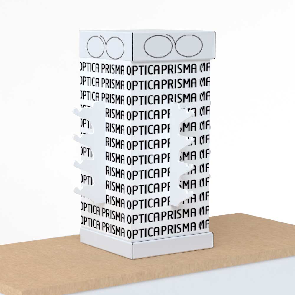 Expositor giratorio de cartón laminado para gafas (pack de 20)