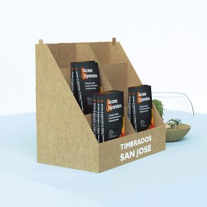 Porta de cartón folletos de 6 compartimentos (pack de 10)