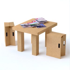 Silla de cartón plegable (pack de 4)