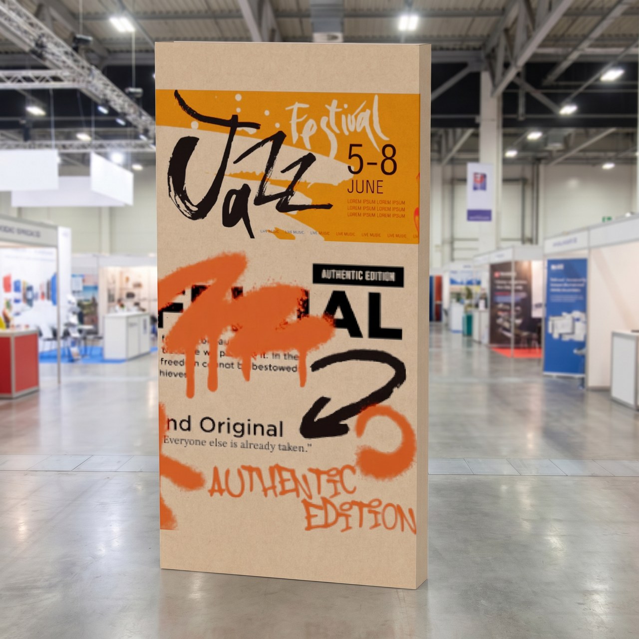 Stand de cartón a medida montado para una marca en una feria