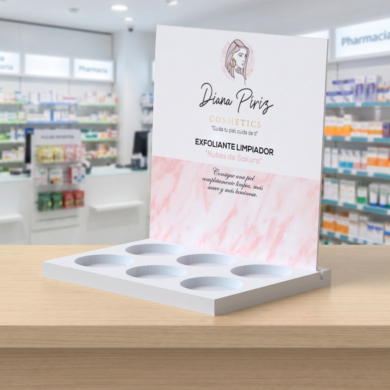Display de PVC en un entorno de tienda con limpieza frecuente