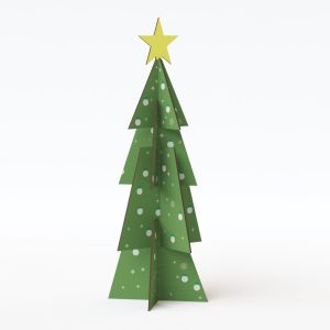 Árbol de navidad en cartón desmontable (pack de 10)