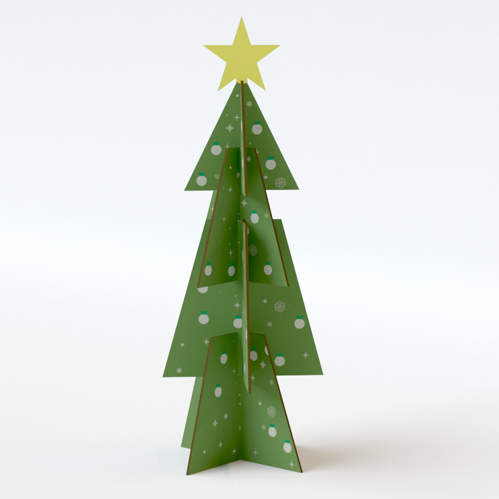 Árbol de navidad de cartón desmontable (pack de 10)