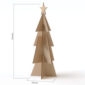 Árbol de navidad en cartón desmontable (pack de 10)
