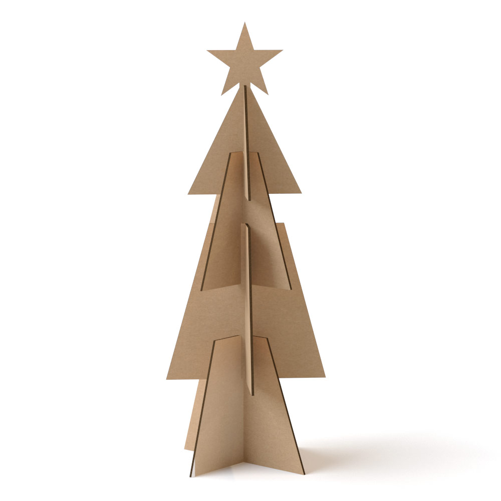 Árbol de navidad en cartón desmontable (pack de 10)