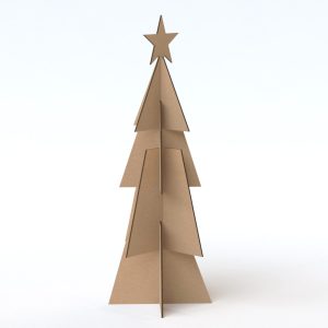 Árbol de navidad en cartón desmontable (pack de 10)