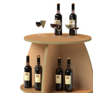 Barril expositor de vino de cartón para comercio