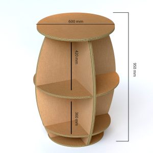 Barril expositor de vino de cartón para comercio