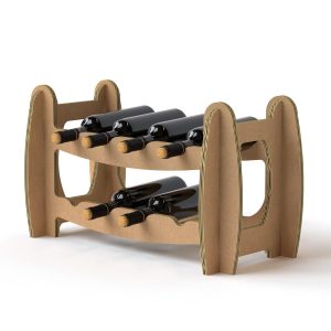 Botellero de vino de cartón apilable (Pack de 3)