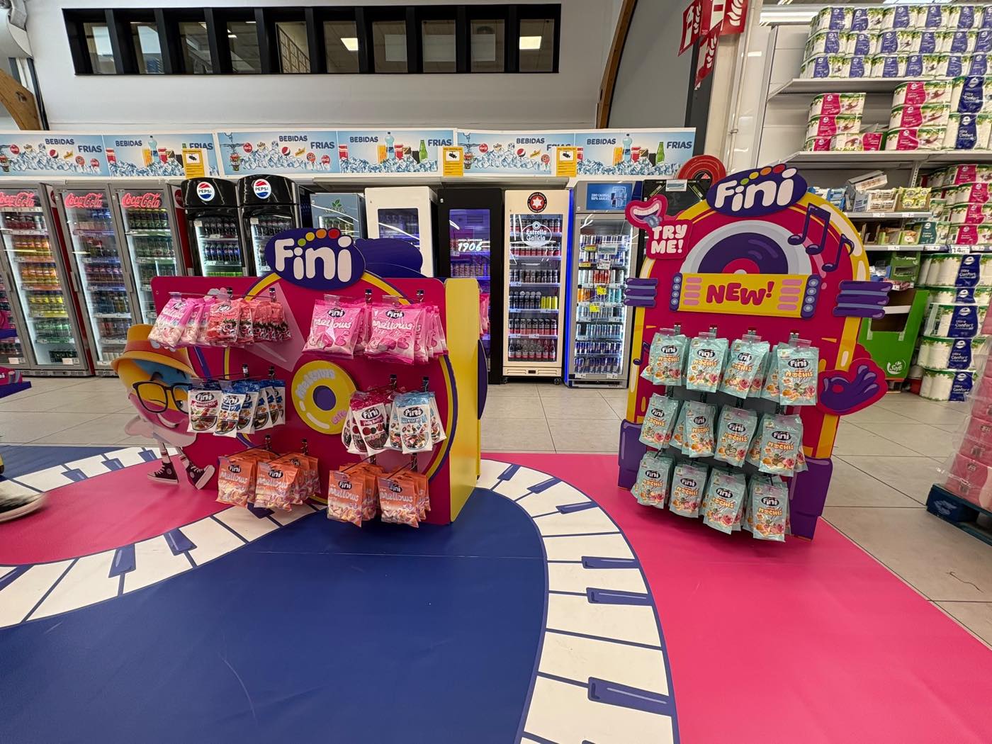 Módulo Try me / New del corner Fini en Carrefour para descubrir el último lanzamiento