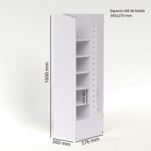 Expositor de gafas de cartón con ruedas