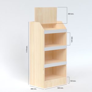 Expositor de madera de pino económico (pack de 10)