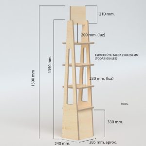 Expositor para cosmética de madera (pack de 8)