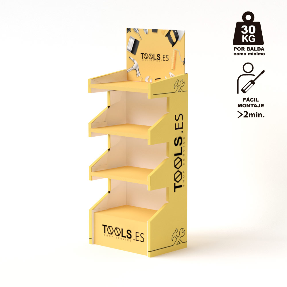 Expositor de cartón resistente multiproducto (pack de 10)