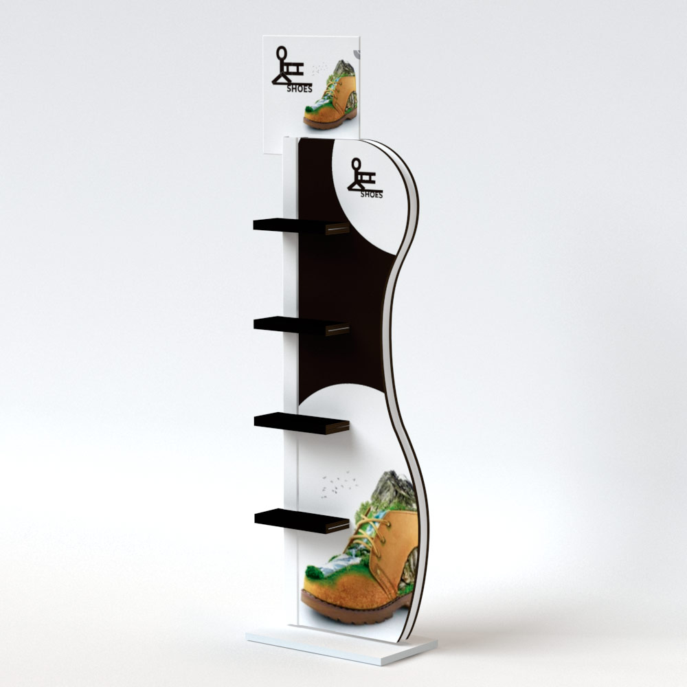 Display de suelo de cartón para calzado (pack de 3)