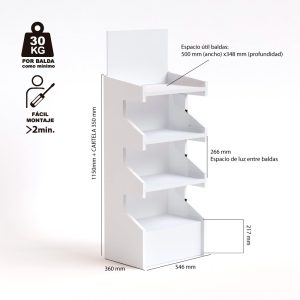 Expositor de cartón resistente multiproducto (pack de 10)